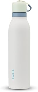 FreeSip Twist Insulated Stainless Steel Water Bottle with Straw for Sports and Travel, BPA-Free, 24-oz, Green/White (Iced Breeze)