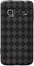 Amzer Luxe Argyle High Gloss TPU Soft Gel Skin Case for Samsung Galaxy Prevail - Smoke Gray - 1 Pack - Case