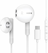 USB C Headphones for iPhone 17 16 15 Pro Max Plus iPad Pro USB C Earphones with Microphone Volume Control USB C Wired Earbuds USB Type C Earphone for Google Pixel 8 Samsung S25 S24 S23 S22 S21 S20 A55