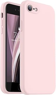Vooii for iPhone SE Case 2022/3rd/2020,iPhone 8/7 Case, Upgraded Liquid Silicone with [Flat Edges] [Camera Protection] [Soft Anti-Scratch Microfiber Lining] Phone Case for iPhone SE - Chalk Pink