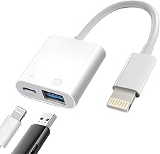 [Apple MFi Certified] Lightning to USB Camera Adapter with Charging Port for iPhone, High-Speed & Portable USB 3.0 Female OTG Adapter for iPad, Support Flash Drives Keyboard, Plug and Play