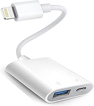 Lightning to USB Adapter, Apple MFi Certified USB 3.0 OTG Cable for iPhone 14/13/12/11/XS/XR/X/SE/8/7/iPad to SSD Hard Drive, Flash Drive, Camera, Keyboard, Mouse, Hubs, MIDI, Plug and Play
