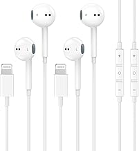 [Apple MFi Certified] Wired Headphones for iPhone Earbuds with Built-in Microphone & Volume Control Nosie Reduction Earphones Headsets Compatible with iPhone 14 13 12 11 Pro Max XS XR X 8 7, 2 Pack