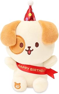 Anirollz Happy Birthday Puppiroll Plush – Soft & Cuddly Stuffed Dog, Cute Collectible Gift for Plush Lovers, 6” Small & Huggable