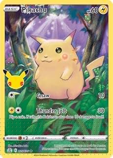 Celebrations Pikachu, 25th Anniversary Full Art Rare Holo + Surprise Card!