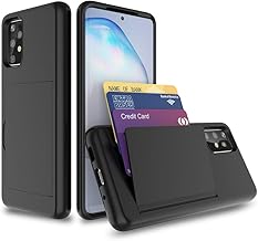 Galaxy A52 5G Case with Card Holder,Silicone Hybrid Protective Wallet Cover Case for Samsung Galaxy A52 5G - Black