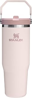 IceFlow 2.0 Flip Straw Tumbler with Handle 30 oz | Twist On Lid and Flip Up Straw | Leak Resistant Water Bottle | Insulated Stainless Steel | BPA-Free | Rose Quartz
