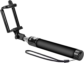 Selfie Stick Extendable Adjustable, for All Smartphones iPhones, Samsung Galaxy, Google Pixel, Go Pro and Cameras - Black