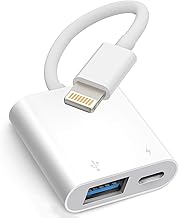 Apple Lightning to USB Camera Adapter with Charging Port for iPhone/iPad to Connect USB Flash Drive, Card Reader, Keyboard, Mouse, Hubs, MIDI, Plug & Play