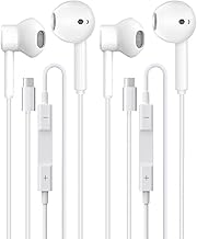 2 Pack Headphones USB C Wired for iPhone 17/17 Pro Max/17 Pro/16/15,Earphones in Ear HiFi Stereo Type C Earbuds Built-in Microphone & Volume Control for Galaxy S25 S24 S23