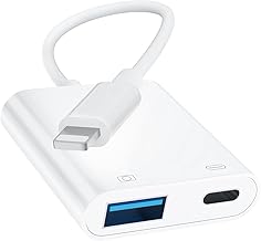 [Apple MFi Certified] Lightning to USB Camera Adapter for iPhone, iPad to USB3.0 Female OTG Adapter with Charging Port, Plug and Play, Support Card Reader, USB Flash Drives, Keyboard