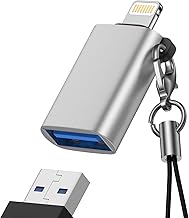 iPhone OTG Adapter, USB 3.0 Female to Lightning Male Adapter OTG Dongle for iPhone 14 13 12 11 Xr X XS 8, iPad Air Pro Mini, Camera, Card Reader, Keyboard, Mouse, Hubs, USB Disk Connection - Silver