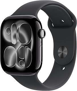 Watch Series 11 [GPS 46mm] Smartwatch with Jet Black Aluminum Case with Black Sport Band - M/L. Sleep Score, Fitness Tracker, Health Monitoring, Always-On Display, Water Resistant