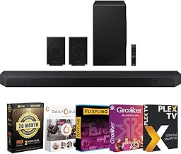 HQ-Q990D Q-series 11.1.4ch Wireless Soundbar (2024)+Tech Smart Movies Streaming Digital Download + Deco Gear HDMI Cables+ CPS Exclusive 26 Months Premium Extended Protection (BEACH-CPS-262000)