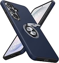 for Samsung Galaxy S26 Case, Dual Layer Military Grade Heavy Duty Shockproof Cover with Metal Ring Holder Stand Kickstand, Slim Fit Protective Phone Case for Samsung Galaxy S26 6.3", Blue