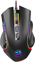 M602 Gaming Mouse, Ergonomic RGB Gaming Mouse Wired with 7200 Adjustable DPI, 9 Programmable Buttons, Professional Software for Gamer Office [Black]