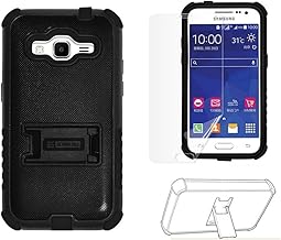Case for Sam Core Prime Prevail LTE G360 - Non-Retail Packaging - Black PC with Black Silicone