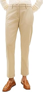 Women's Twill Slim Chino Pants with Stretch Mid Rise Ankle Pants