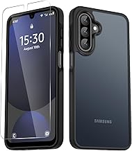 YENAPOON for Samsung Galaxy A17 5G Case, Matte Phone Case with 1 Screen Protector, Frosted Translucent Back, Slim Shockproof Protective Cover, Black