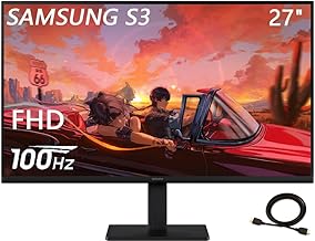 27" S3 Series IPS LED FHD Monitor, Game Mode, 100Hz Refresh Rate, Eye Saver Mode, HDMI, D-sub, Black, with HDMI Cable