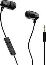 Skullcandy Jib Wired Earbuds with 3.5mm AUX Plug, Noise Isolating Fit, In-Line Microphone Call and Track Control, Convenient for Travel - Black