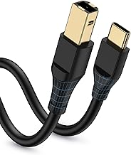Printer Cable 6ft, Scanner USB C to USB B Cable for Epson, HP, Canon, Midi, Ethernet Print to Computer/Laptop/Pc-USB C MacBook Pro/Air/Mini,iPad Pro and Samsung Galaxy Midi Piano DAC Long Cord, 6 Foot