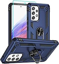 for Samsung A53 5G Case, Galaxy A53 5G Case with HD Screen Protector, [Military Grade 16ft. Drop Tested] Ring Shockproof Protective Phone Case for Samsung Galaxy A53 5G,Blue