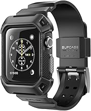 for Apple Watch 3 38mm Case with Band (Unicorn Beetle Pro), [Anti-Scratch] [Bumper Protector] Rugged Men Cover Sport Protective Case with Strap Bands for iWatch 3 38mm 2017/2016/2015, Black