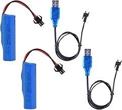 3.7V Li-ion Battery 800mAh 5C SM-2P Plug with 2 Pcs USB Chargers for E35 DE38 DE40 DE50 DE55 TB202 TM141 Double Sided RC Stunt Car Tumbling Amphibious RC Car