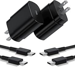 Type C Charger, 2Pack 25W PD USBC Wall Charger Super Fast Charging Block & 6ft Android Phone Cable Cord for Samsung Galaxy S26 S25 S24 S23 S22 S21 S20 (Plus/Ultra)/Note 20 10 9 8/ S10 S9 S8 Galaxy Tab