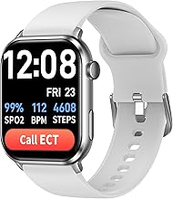 Emergency Alert Smartwatch for Seniors – Fall Detection, SOS Call, Heart Rate & SpO2 Monitor, Medication Reminder, Bluetooth Calling, Caregiver App, BT2-X (2026) (Silver)