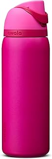 FreeSip Insulated Stainless Steel Water Bottle with Straw, BPA-Free Sports Water Bottle, Great for Travel, 32 Oz, Read My Lips
