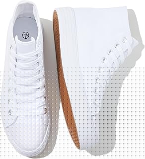Women's High Top Sneakers Canvas Shoes for Women Fashion Sneakers Comfortable Lace Up Casual Shoes