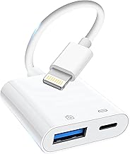 Lightning to USB Camera Adapter, [Apple MFi Certified] USB 3.0 Female to iPhone iPad Adapter with Charging Port, Plug and Play OTG Converter Cable Support Card Reader Flash Drives Keyboard