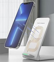 Samsung Wireless Charging Station,15W Fast Wireless Charging Station with Sleep-Friendly Adaptive Light,Compatible with Samsung Galaxy,Google LG,etc（White）