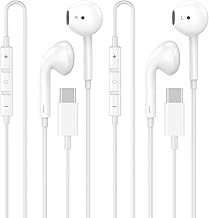 [Apple MFi Certified] USB C Headphones for iPhone 17 16, 2 Pack Wired Earbuds/Headphones USB C with Built-in Remote to Control Music, Phone Calls, and Volume for iPhone 17 16 15 Pro Max, Galaxy, Pixel