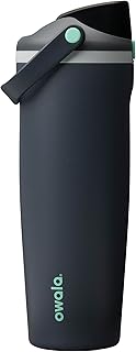 FreeSip Sway Insulated Stainless Steel Water Bottle with Two-Way Spout, Built-In Straw and Bucket Handle, Made for Travel, School, and Sports, 30oz, BPA Free, Leak Proof, Foggy Tide