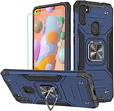 for Samsung A11 Phone Case, Galaxy A11 Phone Case with [1 Pack] HD Screen Protector, Military-Grade Shockproof Kickstand Protective Cover for Samsung Galaxy A11 (Blue)