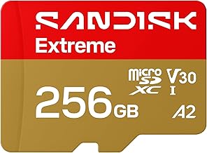 256GB Extreme microSD UHS-I Card - Up to 245MB/s Read Speed and 170MB/s Write Speed, 5.3K Video, 4K UHD Video, high-Performance for Action cams, Drones, Android Devices - SDSQXH9-256G-GZ6MA