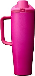 FreeSip Tumbler Insulated Stainless Steel Water Bottle with Built-in Straw and Side Handle, For Travel, Work, School, and Sports, 40oz, BPA Free, Leak Proof, Read My Lips