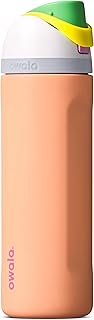 FreeSip Insulated Stainless Steel Water Bottle with Straw, BPA-Free Sports Water Bottle, Great for Travel, 24 Oz, Peachy Keen