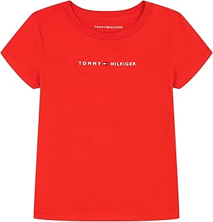 Girls Short Sleeve T-Shirt with Flag Logo, Cotton Blend Tee with Tagless Interior