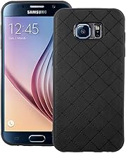 Phone Case for Samsung Galaxy S6 Slim Soft Rubber Case,Shock Resistant Rugged Lightweight Flexible Anti-Slip Slim Fit Full Body Protective Rubber Phone Cover for GlaxayS6 6S S 6 GS6 Men Black