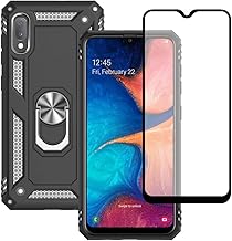 for Samsung A10E Case, Galaxy A10E Case with Screen Protector,Military Grade Protective Cases with Ring for Samsung Galaxy A10E(Black)