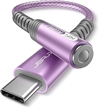 USB Type C to 3.5mm Female Headphone Jack Adapter, JSAUX USB C to Aux Audio Dongle Cable Cord Compatible with iPhone 17 Pro Max/16 Pro/15 Plus, Samsung Galaxy S23/S22/S21 Ultra, iPad Pro, Pixel Purple