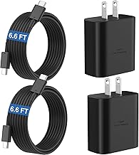 45W Super Fast Charger USB C Android Phone Type C Charger Fast Charging Block with 6.6FT Cord for Samsung Galaxy S26/S26 Ultra/S26+/S25 Ultra/S25/S24 Ultra/S24/S23 Ultra/S22/S21/S20/Note 10, Black