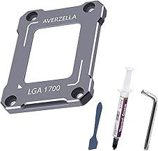 Anti-Bending Contact Frame Retrofit Kit for Intel 12th/13th/14th Gen CPUs, CNC Aluminum CPU Buckle, Compatible with LGA 1700 Socket Motherboards (with 2g 5.15W/MK CPU Thermal) (Grey)