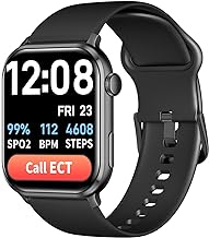 Emergency Alert Smartwatch for Seniors – Fall Detection, SOS Call, Heart Rate & SpO2 Monitor, Medication Reminder, Bluetooth Calling, Caregiver App, BT2-X (2026) (Black)