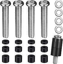 M8 Screws for Samsung TV – Extra Long Bolts Adjustable 13.5mm–45mm, TV Mounting Screws with Washers & Spacers, Fits 41–85″ VESA TVs