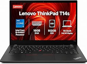 Lenovo ThinkPad T14s Gen 2 14-Inch FHD Laptop, Intel Core i5-1145G7, 16GB DDR4 RAM, 512GB SSD, Fingerprint Reader, Windows 11 Pro (Renewed)